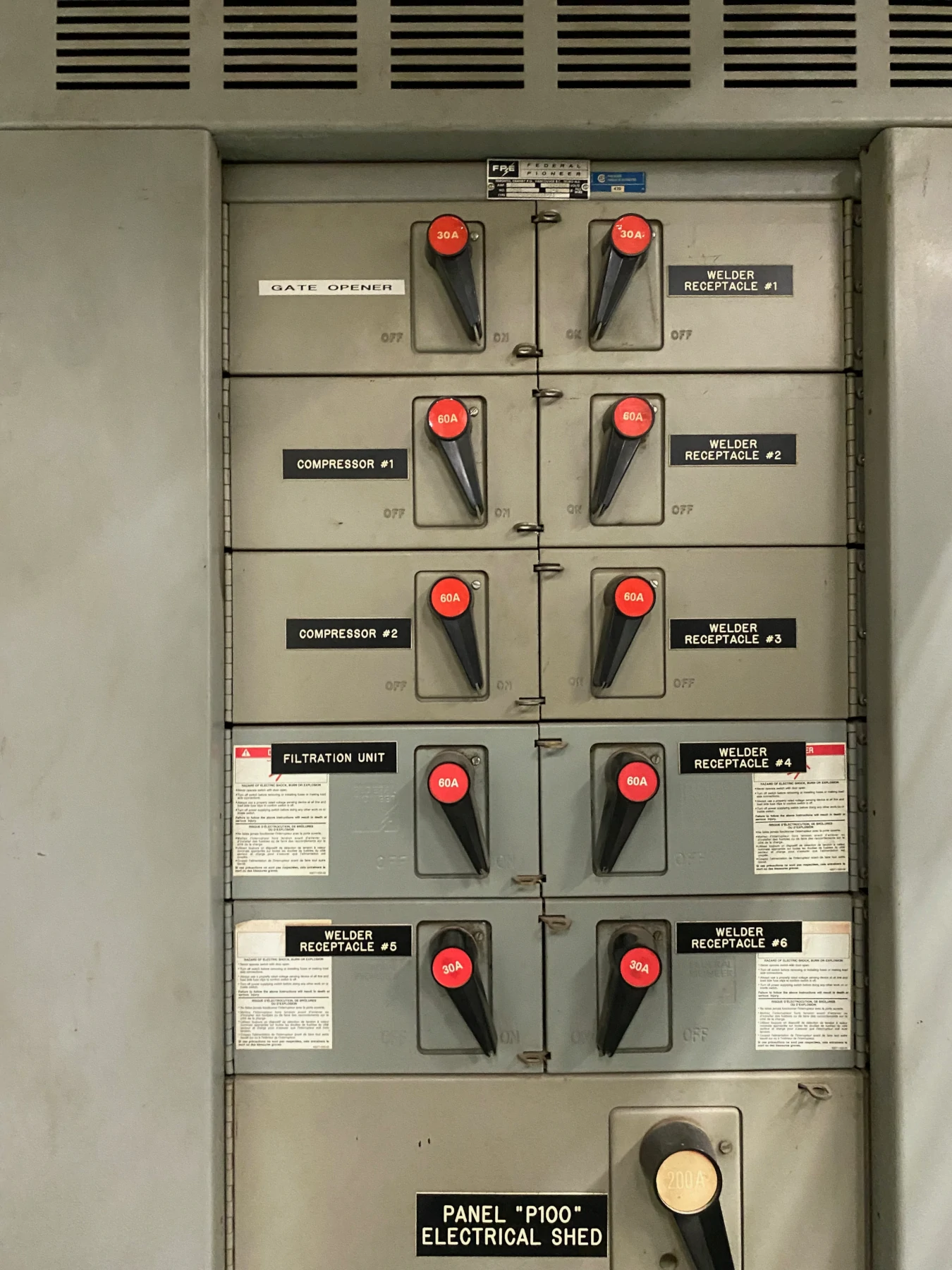 FPE Federal Pioneer Switchboard Distribution Panel LiORA Electric Manitoba Electrician