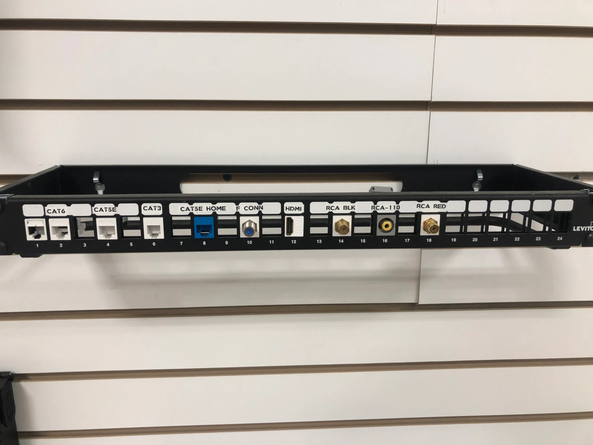 Ethernet Patchbay Cat6 Coax HDMI RCA Media Server Rack Rackmount LiORA Electric Manitoba Electrician