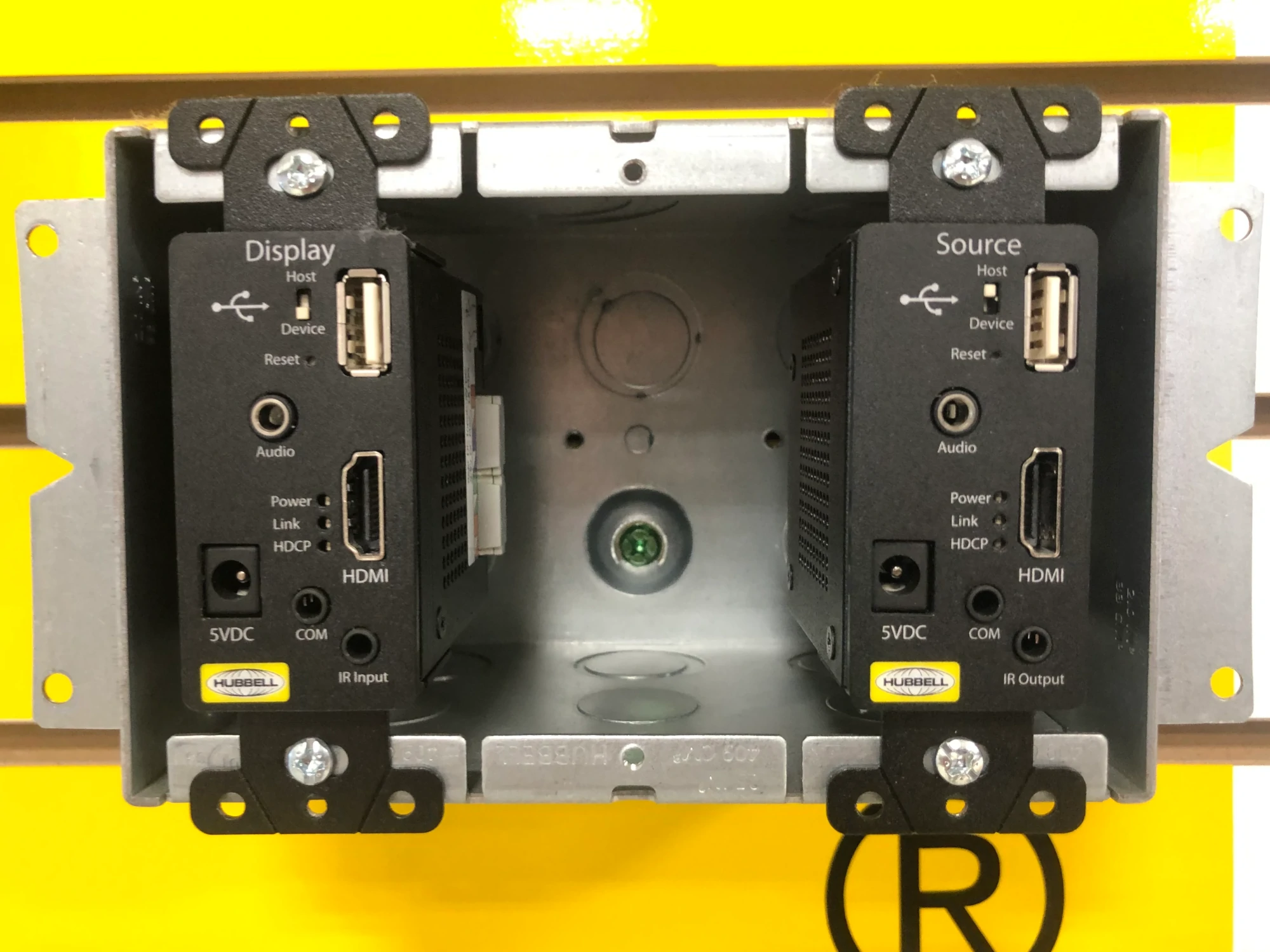 Hubbell HDMI Balun Ethernet Cat6 IR InfraRed Transmitter Receiver Long Distance 4K Video HD Home Theatre LiORA Electric Manitoba Electrician